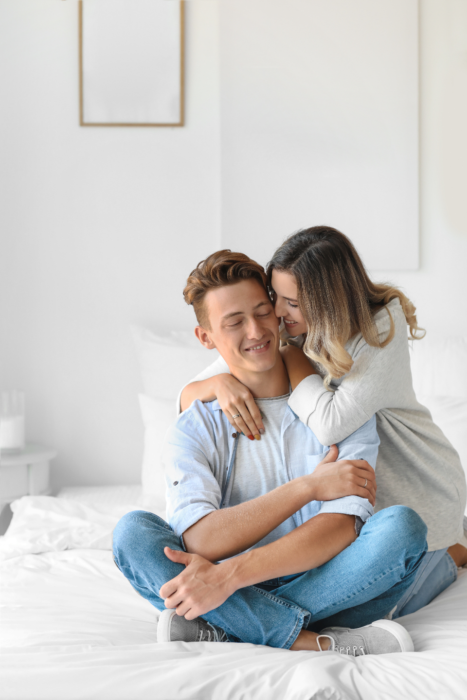 A couple laughing together